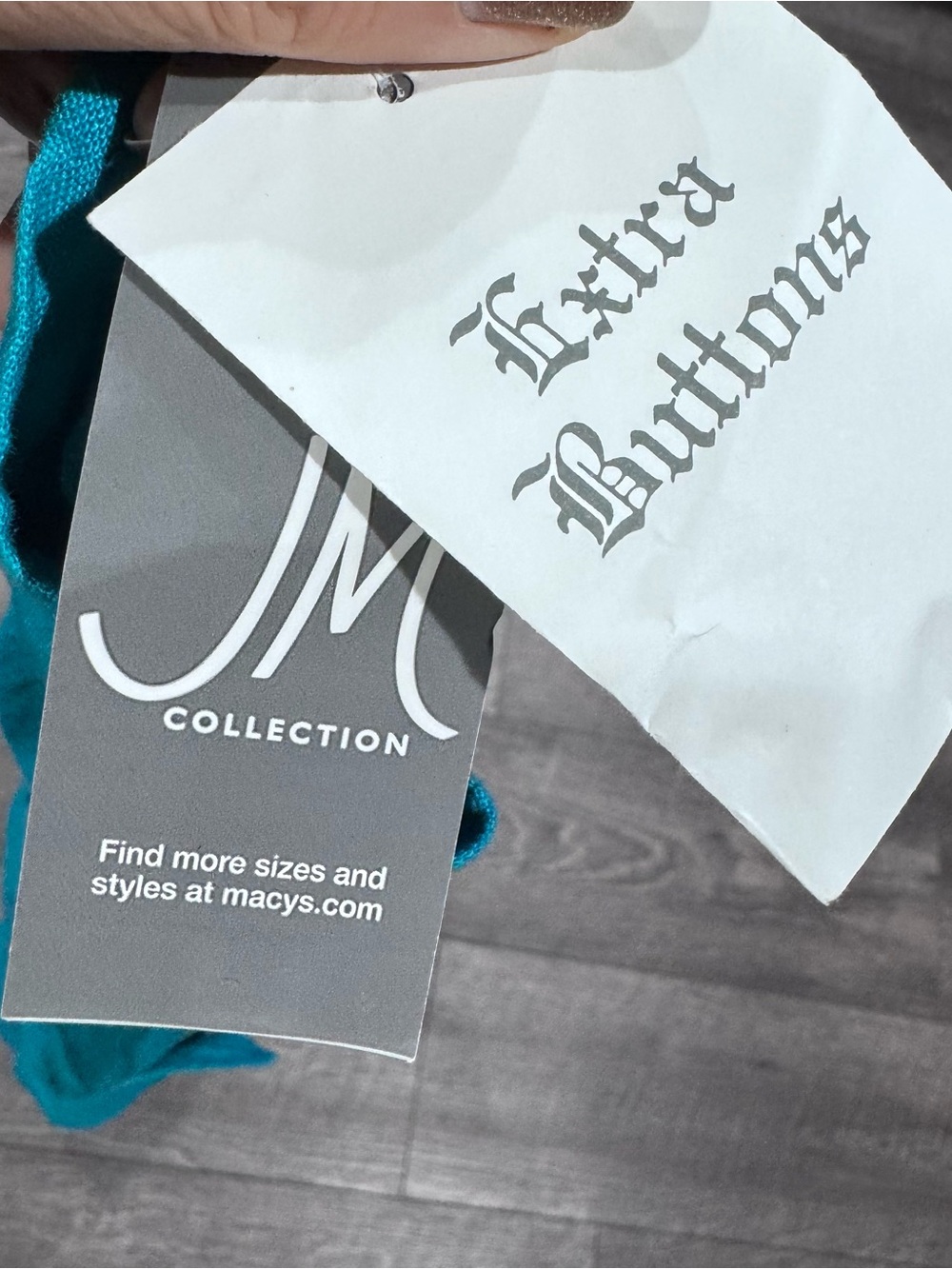 JM Collection size 18 Turquoise Button-Up Shirt Linen - Picture 7 of 8